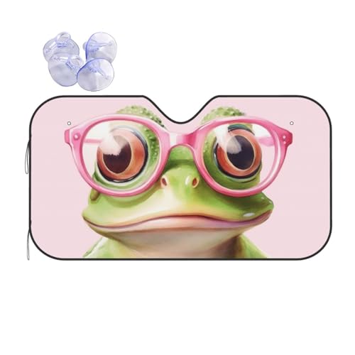 Funny Frog Car Sun Shade Windshield Sunshade Foldable Front Window Shield Cover for Truck SUV - color: Blue10