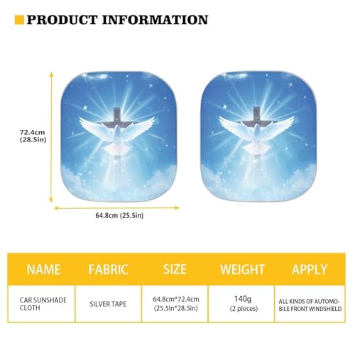 Crucifixion Pigeon Automotive Windshield Sunshade 2 Pieces Car Front Windows Shade for Cars Sedans Trucks Universal Fit Most Cars - color: Crucifixion Pigeon