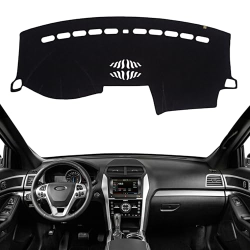 Dashboard Cover Dash Mat Fit for Fo-rd Explorer 2019-2011 (Without HUD Models),Car Dash Board Mat Anti-Glare Carpet,Non-Slip Pad Sunshield Protector (Black) - color: Black, size: Fit 11-19 Explorer - (Black)