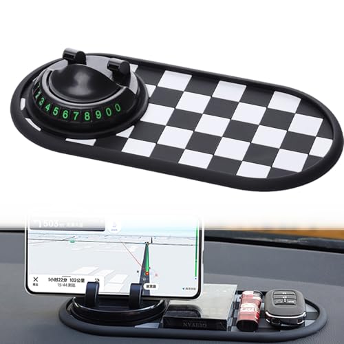Multifunctional Car Anti-Slip Mat for Car Dash, Anti Slip Mat for Car Dashboard, Dash Pad with Temporary Parking Number for Phone Sunglasses Keys (D) - color: D