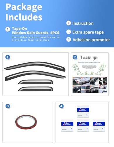 Tape-on Rain Guards Fit for Dodge Ram 1500 Quad Cab 2002-2008&Ram 2500/3500 2003-2009 Extended Cab Window Rain Guard Extra-Thick Deflectors Truck Window Vent Visors Shades Car Accessories - size: 2002-2008 Ram 1500 Quad Cab&2003-2009 2500/3500