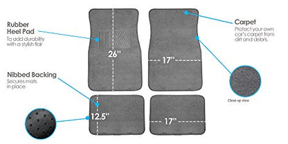 FH Group F14403GRAY Gray Carpet Floor Mat with Heel Pad (Deluxe) - color: Gray