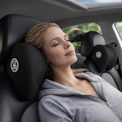 Super Cozy Car Headrest Pillow, 100% Memory Foam Car Neck Pillow with Adjustable Strap & Breathable Removable Cover, Ergonomic Design - Travel Pillow Car Pillow for Neck/Back Pain Relief(Black, 1PC) - color: Pack of 1/Black/Super Cozy