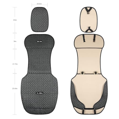 Breathable Car Seat Cover,Luxury Front Seat Cover,Durable and Non Slip,Polyester Silk Material, Universal Car Seat Cushion,Suitable for All Seasons,Airbag Compatible (Black，1PC) - color: Black-Front-1pc