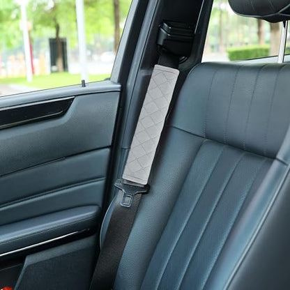 Amooca Automotive Seat Belt Cover Soft Suede Universal Fit Seatbelt Shoulder Pad Neck Protector Cushions for SUV Trucks Airplane Backpack 2 Pack Light Gray - color: Light Gray