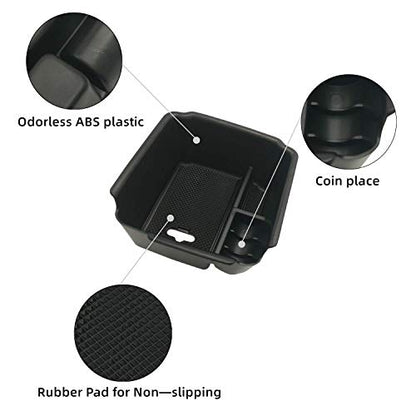 Compatible with VW Tiguan 2018 2019 2020 2021 2022 2023 2024 and 2022 2023 2024 VW Taos Center Console Tray Organizer Insert ABS Armrest Box Secondary Storage
