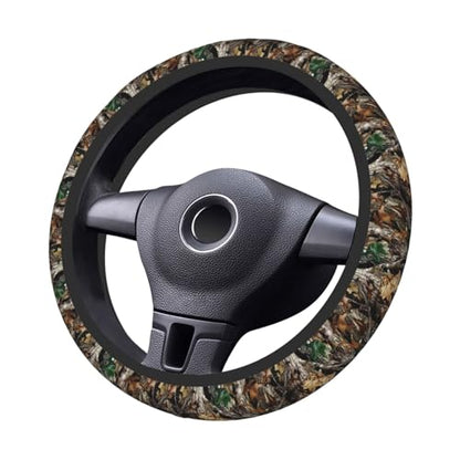 Camo Camouflage Leaf Steering Wheel Cover, Non-slip Breathable Neoprene Steering Wheel Covers, Men Car Accessories Universal 15 Inch Fit Auto, Suvs, Truck - color: Camouflage Leaf