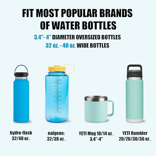 Upgraded Car Cup Holder Expander Adapter with Offset Adjustable Base, Compatible with Yeti 14/24/36/46oz Ramblers, Hydro Flasks 32/40oz, Other Large Bottles Mugs in 3.5"-4.0", Silver 1 Pack - color: Silver, size: Large*1