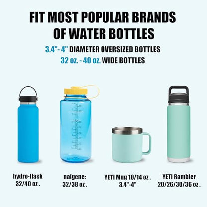 Upgraded Car Cup Holder Expander Adapter with Offset Adjustable Base, Compatible with Yeti 14/24/36/46oz Ramblers, Hydro Flasks 32/40oz, Other Large Bottles Mugs in 3.5"-4.0", Silver 1 Pack - color: Silver, size: Large*1