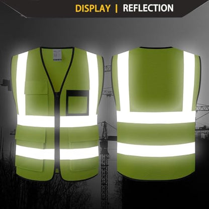 Hi Vis Reflective Safety Vest for Men Women Mesh Class 2 High Visibility Vest with Pockets,Meets ANSI/ISEA Standards(EK170-Mesh-Yellow-M) - color: Yellow-170, size: Medium