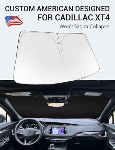 Proadsy Windshield Sun Shade for Cadillac XT4 2019-2025 2026 4-Layer Foldable Front Sunshade Protector Sun Visor Blocks UV Rays Keep Car Cooler - size: Cadillac XT4 2019-2026