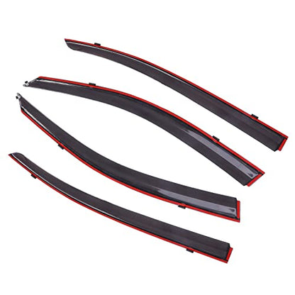 Window Visors Fits 13-17 For Honda For Accord Sedan Polycarbonate Window Visors W/Chrome Trim 4Pc Rain Guard
