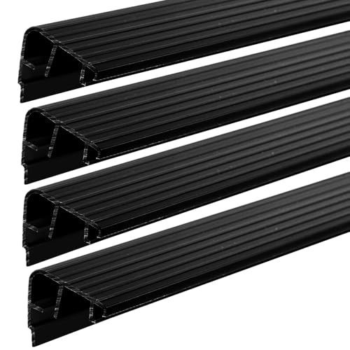 Pangda 4 Pcs 36" L Fixed Vinyl Sill Cap 1-3/8 Inches High Exterior Door Threshold Seal Replacement for Residential Door Trim-to-fit Fixed Vinyl Sill for Residential Entry Waterproof(Black) - color: Black, size: 1-3/8,36 Inch