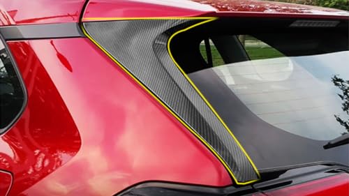 Rear Window C Pillar Side Wing Triangle Cover Trim Compatible with Toyota RAV4 2025 2024 2023 2022-2019 Exterior Car Accessories ABS 2PCS(Carbon Fiber Style) - color: Carbon Fiber Style