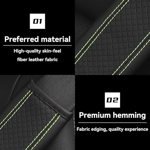 2PCS Car Seat Belt Cover, Soft Shoulder Strap Covers Harness Pads, Safety Leather Seatbelt Comfort Driving Cushion Protect Your Shoulder and Neck Universal for Car, SUV,Truck (Black/Green) - color: Black/Green