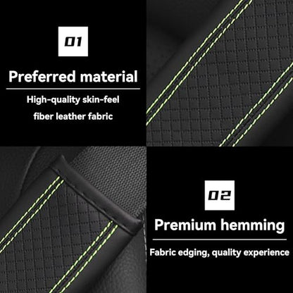 2PCS Car Seat Belt Cover, Soft Shoulder Strap Covers Harness Pads, Safety Leather Seatbelt Comfort Driving Cushion Protect Your Shoulder and Neck Universal for Car, SUV,Truck (Black/Green) - color: Black/Green