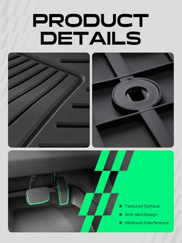 YHTAUTO Floor Mats Fit 2015-2021 Lexus NX /NX200t /NX300 /NX300h, TPE Floor Liners All-Weather Protection Custom Fit, 1st & 2nd Row, Set of 3 Black - size: For 2015-2021 Nx