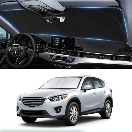 Custom Fit Mazda CX5 Windshield Sunshade for Mazda CX5 CX-5 2013-2016 Accessories Front Window Shades Fit for CX5 CX-5, Sport, Touring, Grand Touring,Crossover Cover for Windshield Shade Blocks UV - size: Fit Mazda CX5 2013-2016