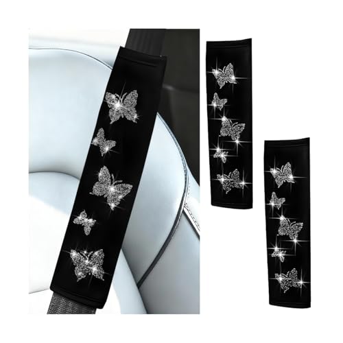 Car Seat Belt Covers, 2PCS Butterfly Soft Vehicle Seatbelt Shoulder Strap Pad Cushions, Comfortable Automotive Interir Harness Pad, Universal for SUV Automobile Truck (Gray) - color: Gray