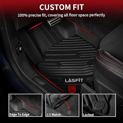 LASFIT Floor Mats for Ford Bronco Sport 2026 2025 2024 2023 2022 2021 Carpet Floor All Weather Protector Custom Fit TPE Car Liners, No Sliding, No Curling - style: 4) Bronco Sport| 21-25 | 2Rows Carpet Floor