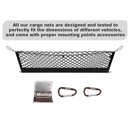 Muslogy Trunk Cargo Net Compatible with 2017-2022 Honda CR-V Accessories, SUV Sedan Cargo Organizer Storage Net with Heavy Duty Carabiners - style: 2017-2022 CR-V