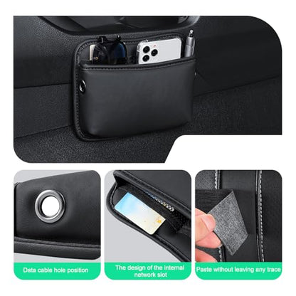 2 PCS Car Seat Side Storage Pockets, Multifunctional Console Side Organizer Bags, PU Leather Car Seat Side Pocket Pouchs, Universal for Most Cars