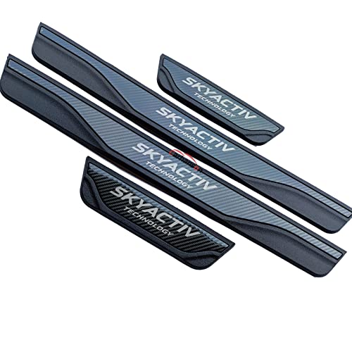 Car Door Sill Scuff Protector, for Mazda 3 2015-2022 Accessories Parts, Door Entry Guard Plate Trim Cover, Auto Interior Accessory Kick Panels 4pcs Set