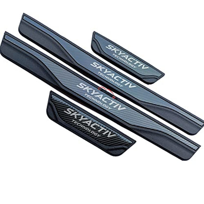 Car Door Sill Scuff Protector, for Mazda 3 2015-2022 Accessories Parts, Door Entry Guard Plate Trim Cover, Auto Interior Accessory Kick Panels 4pcs Set