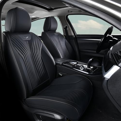 FLORICH Leather Car Seat Cover Automotive Seat Covers Front Seat Waterproof Full Coverage Car Seat Cushion Protector Universal Fit for Most Cars Trucks SUV, Black - color: Black, size: Frontpair