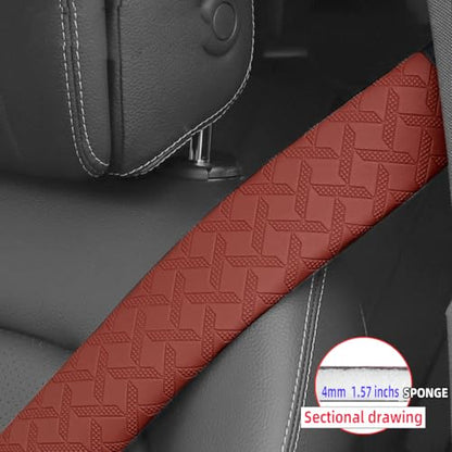 2PCS Extra Long Car Seatbelt Cover, 29.53 inches Soft Leather Vehicle Safety Seat Belt Strap Cushion, Comfortable Auto Shoulder Neck Chest Protection Pads Accessories, Extremely Long (Brown) - color: Brown/29 inches