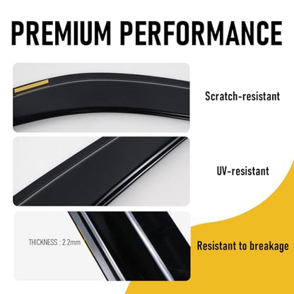 in-Channel Window Visors Rain Guards Fit for 2010-2024 Toyota 4Runner Extra Durable Window Deflectors Rain Guards Vent Visors Sun Shades 4Pcs