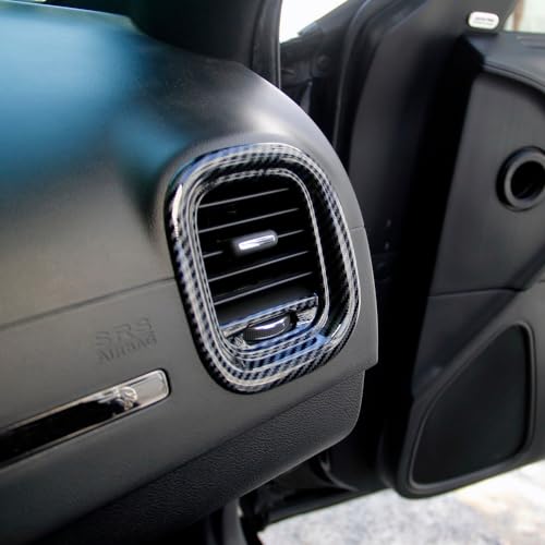 crosselec Carbon Fiber Center Consoles Dashboard Instrument Gauge Cluster Dash Air Vent Panel Kit Cover Trim Garnish Bezel for for Dodge Charger 2015-2023 (Black Carbon Fiber) - color: black carbon fiber