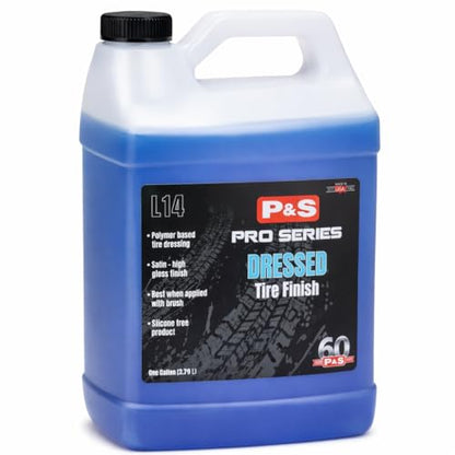 P & S Professional Detail Products Dressed Tire Finish - Water-Based, High-Gloss Tire Dressing for a Clean, Satin Shine - 1 Gallon