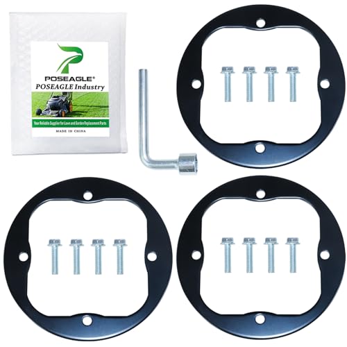 3 Pack Upgraded High-Strength Deck Spindle Reinforcement Rings with Mouting Bolts and L Shaped Angled Hex Socket Wrench for Cub Cadet, MTD, Troy-Bilt All Series Lawn Tractors and Lawn Mowers - color: A05 3xMTD Deck Spindle Reinforcement Rings
