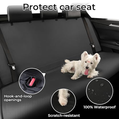 Waterproof Car Seat Covers Black - Washable Rear Bench Car Seat Protectors with Anti Slip Bottom - Durable Auto Seat Cushions Universal Fit for Vehicles Cars SUV Trucks - color: Rear Seat Black
