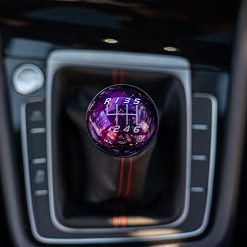 Billetworkz Cosmic Space Shift Knob Compatible with Manual 1999-24 VW MK4/MK5/MK6/MK7/MK8 Golf/GTI/Golf R/Jetta/GLI, Purple Cosmic - color: Cosmic Purple