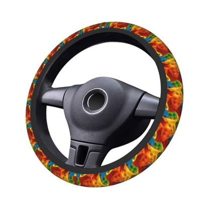 Building Blocks Steering Wheel Covers Non Slip Neoprene Universal 15 Inch Steering Wheel Protector Car Cover for Men Women - color: Building Blocks