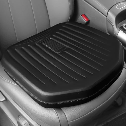 CAR PASS Leather Car Seat Cushion, Comfortable Memory Foam Seat Cushions for Driving Waterproof Adult Booster Seat Cushion for Cars, Truck Driver Automotive SUV Office Chair, Hand-held, 3 Inches Black - color: All Black