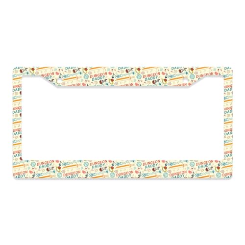 GENANY Dungeon Daddy License Plate Frame License Plate Frames, Dungeon Game Car License Plate Cover Fits Standard US Vehicles, Game Car Accessories, Personalised Car Decorations for Women Men - color: Dungeon Daddy