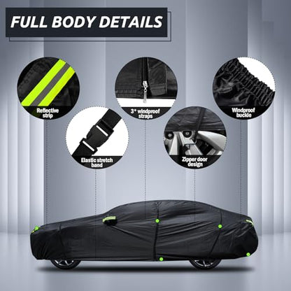 Migaven 6 Layers Car Cover Custom Fit for Dodge Challenger 2008-2025, Waterproof Full Exterior Cover Rain Sun Protection with Door Zipper & Inner Cotton - size: 6Layers Fit Dodge Challenger