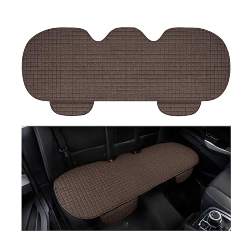 Car Back Seat Cover, Breathable Waterproof Vehicle Rear Bench Protector with Storage Pocket, Comfortable Automotive Back Seat Cushion Pad, Universal for SUV RV Truck (Coffee) - color: Coffee