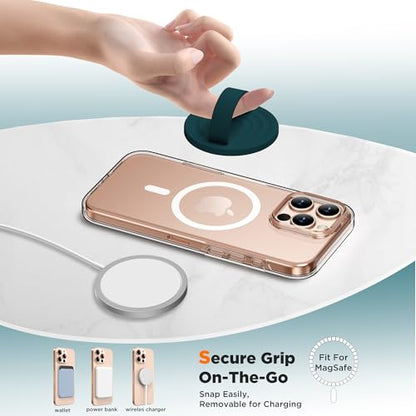 Magnetic Phone Grip Ring Holder, Liquid Silicone Magnet Cell Phone Grip Finger Loop, Compatible with Magsafe, Back of Phone for iPhone 17/16/15/14/13/12 Series, Dark Green - color: Dark Green
