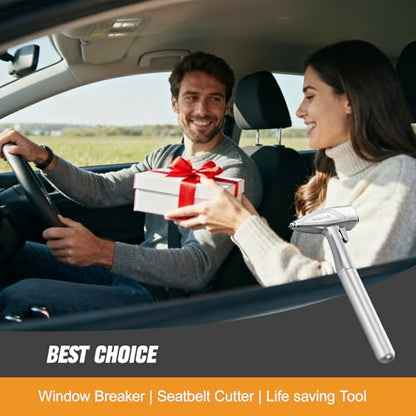 Car Window Breaker, Automotive Safety Hammer With Seatbelt Cutter, 3-in-1 Emergecy Escape Tool Car Metal Window Breaker Seatbelt Cutter, Aluminium Alloy Glass Breaker Hammer(Sliver 2Pack) - color: Sliver, size: 2 Pack