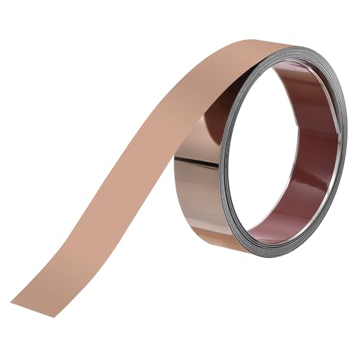 uxcell Wall Trim Molding, Stainless Steel Peel and Stick (Mirror-Like Finish), for Ceiling, Mirror Frame 16.4Ft x 1.6in，Rose Gold - color: Rose Gold, size: 16.4 ft x 1.6 in
