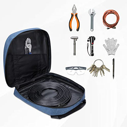 15 Inch Jumper Cable Bag, Heavy Duty Cable Storage Bag, Water Resistant Cable Organizer Bag for Jumper Cable, EV Charging Cables, Cords and Hoses (15 Inch Blue) - size: 15 Inch Blue