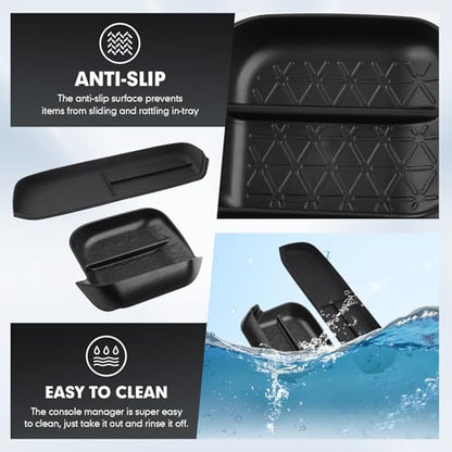 Autorder 2PCS Center Console Organizer for 2019-2025 Toyota RAV4 Accessories ABS Driver Drawer Storage Box Silicone Glove Box Organizer Center Console Insert Tray with Anti-Slip Surface - size: 2019-2025 Toyota RAV4 2PCS