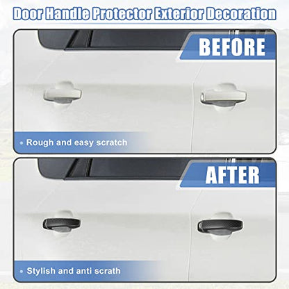 X AUTOHAUX 8 Pcs Car Door Handle Cover Trim Carbon Fiber Pattern W/Key Hole for Subaru WRX STi 2015-2021 Door Handle Protector Trim Exterior Decoration No Keyless Hole