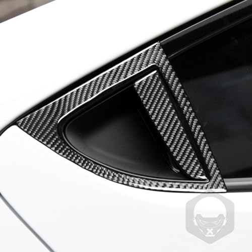 NVCNX Real Premium Carbon Fiber Car Rear Triangle Triangular Window Panel Cover Sticker Decal Exterior Trim Compatible with Hyundai Veloster 2012 2013 2014 2015 2016 2017 Accessories - color: Rear Triangle Triangular Window Panel