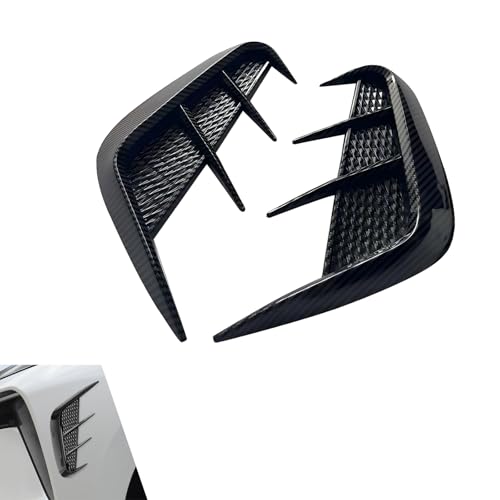 2 PCS Side Vent Trim, Fashion Style Car Fender Sticker, Self-Adhesive Sporty Spoiler Decorative Decal, Anti-Collision Side Mudguard Air Wing Vent Trim, Universal Accessories for Cars (Carbon) - color: Carbon Fiber