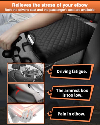 Shademax Center Console Cover for 2013-2018 Ram 1500 & 2013-2024 Ram 2500/3500/1500 Classic Accessories Armrest Cover Cushion Pad for Jump Seat Console Leather Armrest Seat Box Console Lid Protector - size: for Dodge Ram 1500&Ram 2500/3500/1500 Classic